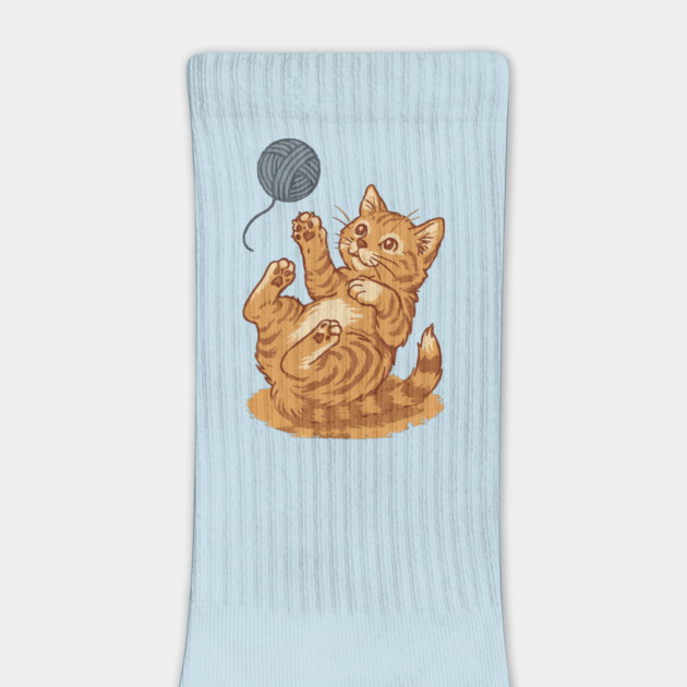 Playful Ginger Kitten with Yarn – Vintage-Style Illustration by DonWillisJrArt