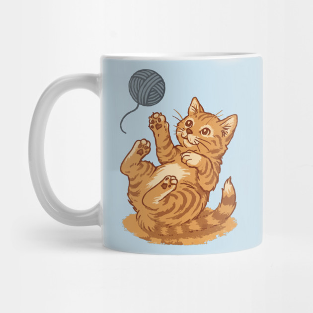 Playful Ginger Kitten with Yarn – Vintage-Style Illustration by DonWillisJrArt