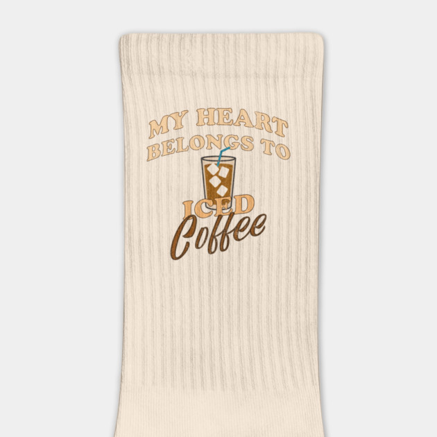 My Heart Belongs to Iced Coffee – Funny Coffee Lover Design by DonWillisJrArt