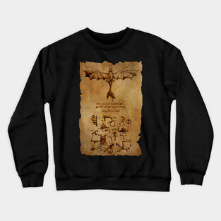 Hiccup's Sketchbook (DaVinci's Dragon) Version 2 Crewneck Sweatshirt