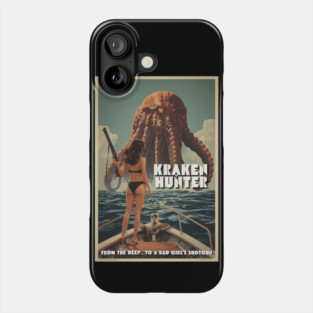 Kraken Hunter: Retro B‑Movie Creature Feature Showdown Phone Case