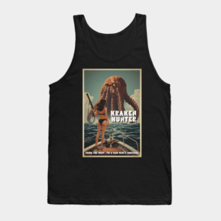 Kraken Hunter: Retro B‑Movie Creature Feature Showdown Tank Top