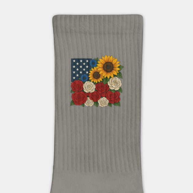 American Flag Floral Art Design by Sharafeldin  's Store