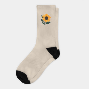 Modern Minimalist Sunflower Art Socks