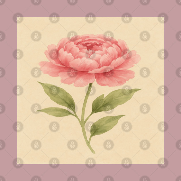 Pink Peony Watercolor Bloom by Sharafeldin  's Store