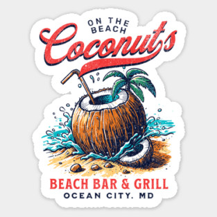 Coconuts Castle in the Sands Resort Bar Ocean City Maryland Sticker