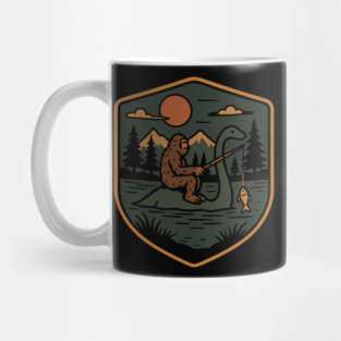 Bigfoot Loch Ness Monster Fishing Mug