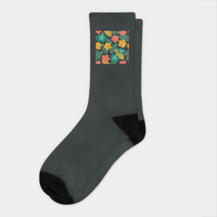 Tropical Hibiscus Bold Pattern Socks