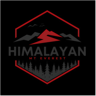 Himalayan Mt Everest Base Camp Geometric Mountain Hiking Posters and Art