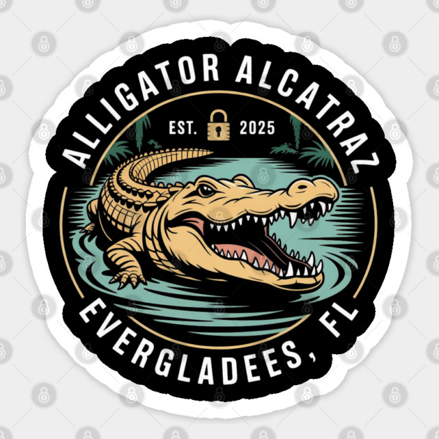 Alligator-Alcatraz Sticker by Creatifly Graphic Tees