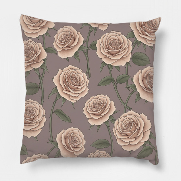 Quicksand Rose Elegant Pattern Pillow by Sharafeldin  's Store