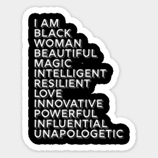 I Am A Powerful Woman, African American, Black History Sticker