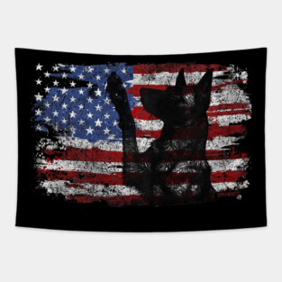 Belgian Malinois Raising Paw Design For Dog Tapestry