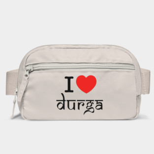 Devotional Goddess Quote | I Love Durga Spiritual Design | Hindu Divine Feminine Energy | Navratri & Durga Puja Art | Bold Cultural Expression Bag