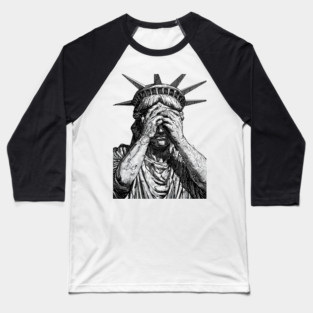 Statue of Liberty: Lady Liberty Shamed Baseball T-Shirt