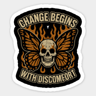 Change Begins With Discomfort Inspirational Quote Magnet