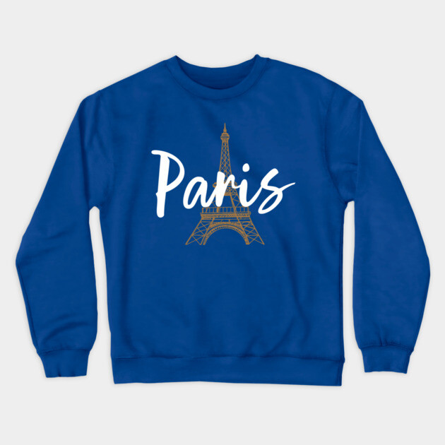 Paris France Eiffel Tower Minimalist Design Crewneck Sweatshirt by DonWillisJrArt