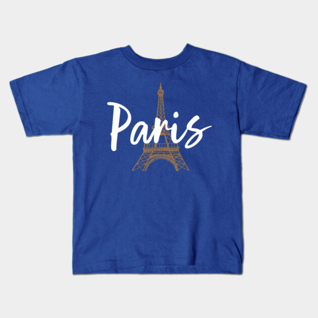 Paris France Eiffel Tower Minimalist Design Kids T-Shirt by DonWillisJrArt