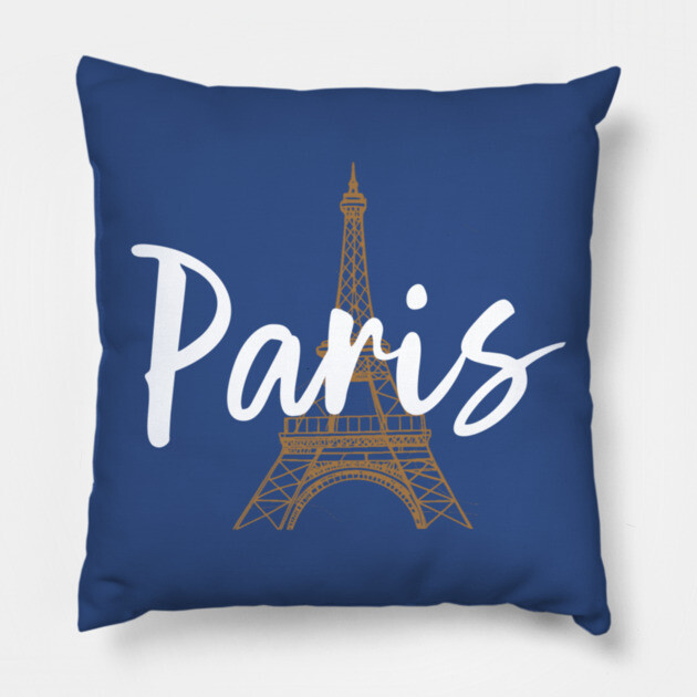 Paris France Eiffel Tower Minimalist Design Pillow by DonWillisJrArt