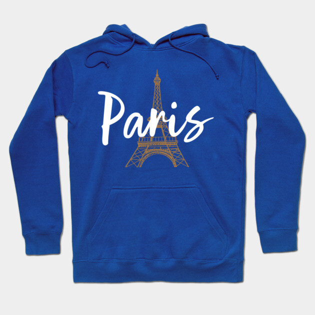 Paris France Eiffel Tower Minimalist Design Hoodie by DonWillisJrArt