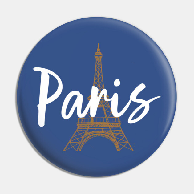 Paris France Eiffel Tower Minimalist Design Pin by DonWillisJrArt