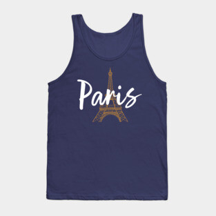 Paris France Eiffel Tower Minimalist Design Tank Top