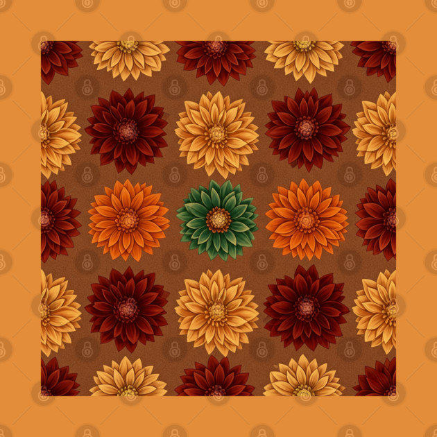 Autumn Dahlia Floral Pattern by Sharafeldin  's Store