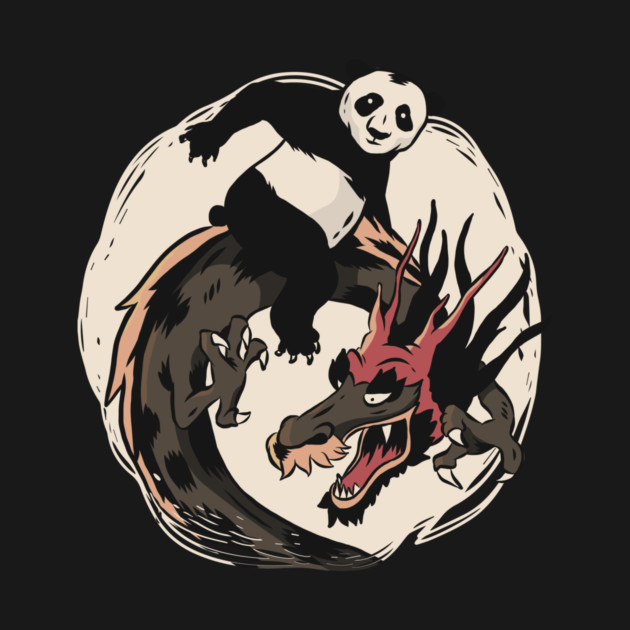 Panda Riding A Dragon by Cosmo Gazoo