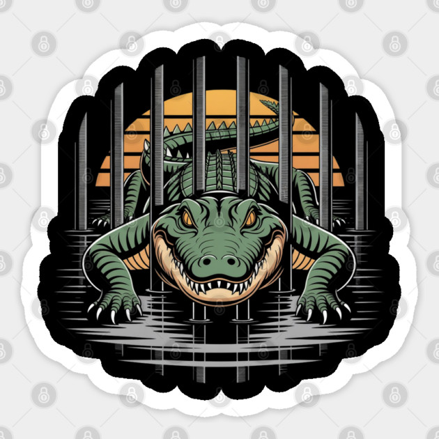 Alligator-Alcatraz Sticker by Creatifly Graphic Tees