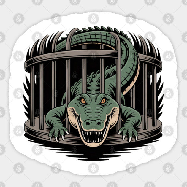 Alligator-Alcatraz Sticker by Creatifly Graphic Tees