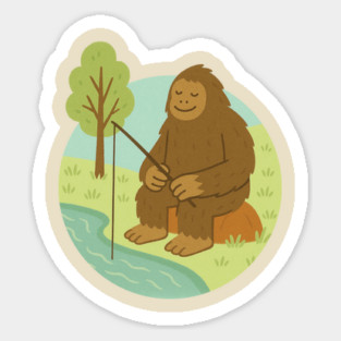 Bigfoot Goes Fishing Magnet