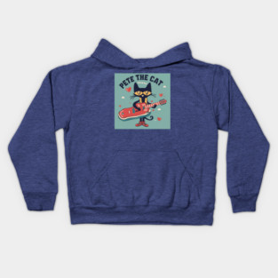 Pete The Cat Playing The Guitar Kids Hoodie