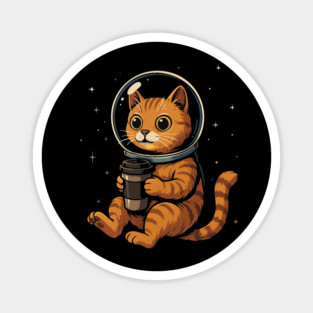 Caffeinated Space Cat Magnet