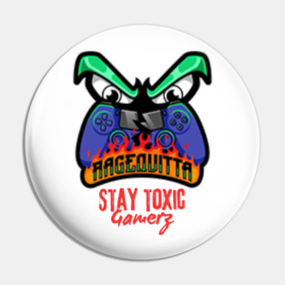 RageQuitta Logo – Stay Toxic Gamerz Tee Pin