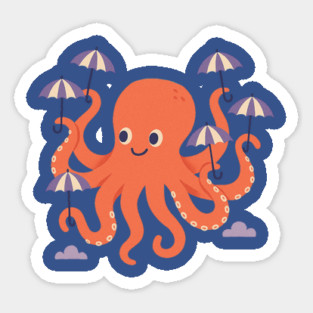 Octopus in the Clouds Sticker