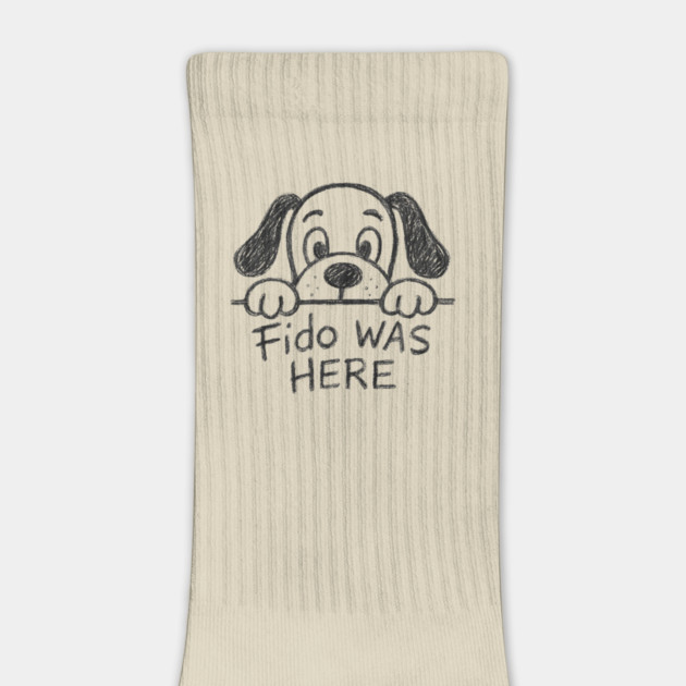 Fido Was Here – Funny Hand-Drawn Dog Doodle Design by DonWillisJrArt