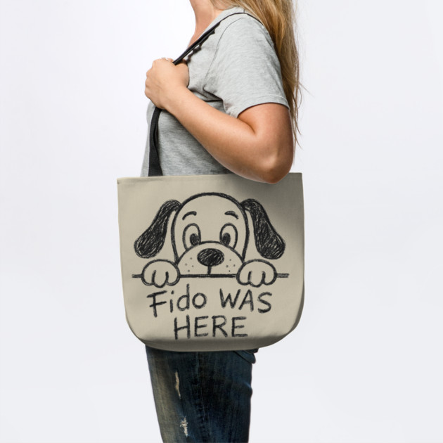 Fido Was Here – Funny Hand-Drawn Dog Doodle Design by DonWillisJrArt