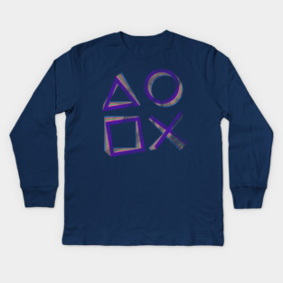 Paper Playstation Swirl Kids Long Sleeve T-Shirt