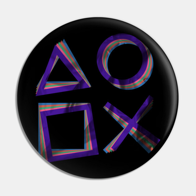 Paper Playstation Swirl Pin by casualteesinc