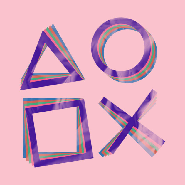 Paper Playstation Swirl by casualteesinc