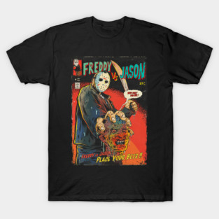 Aesthetic Freddy Krueger vs. Jason Voorhees Horror Movie T-Shirt