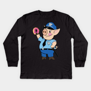 Police Pig Kids Long Sleeve T-Shirt