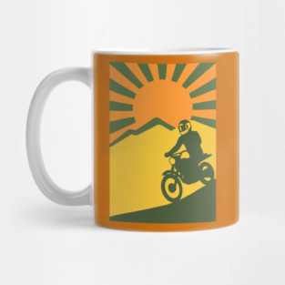 Rather be Riding a Sunrise Trail – Retro Motocross Style Mug