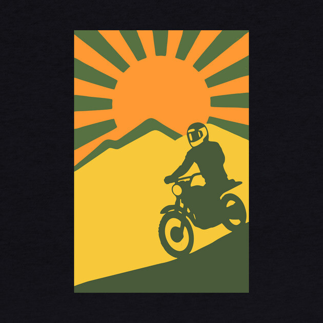 Rather be Riding a Sunrise Trail – Retro Motocross Style by DonWillisJrArt