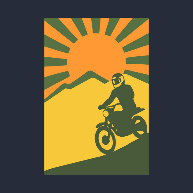 Rather be Riding a Sunrise Trail – Retro Motocross Style by DonWillisJrArt