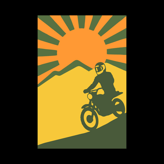 Rather be Riding a Sunrise Trail – Retro Motocross Style by DonWillisJrArt