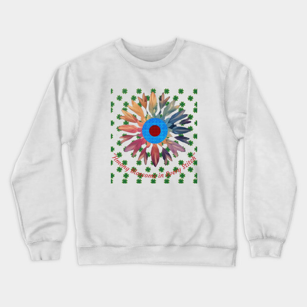 Hmong Blossoms in Every Stitch – Floral Heritage Pattern Crewneck Sweatshirt by Pimcolle