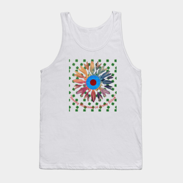 Hmong Blossoms in Every Stitch – Floral Heritage Pattern Tank Top by Pimcolle