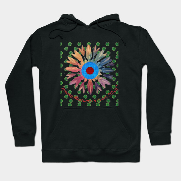 Hmong Blossoms in Every Stitch – Floral Heritage Pattern Hoodie by Pimcolle