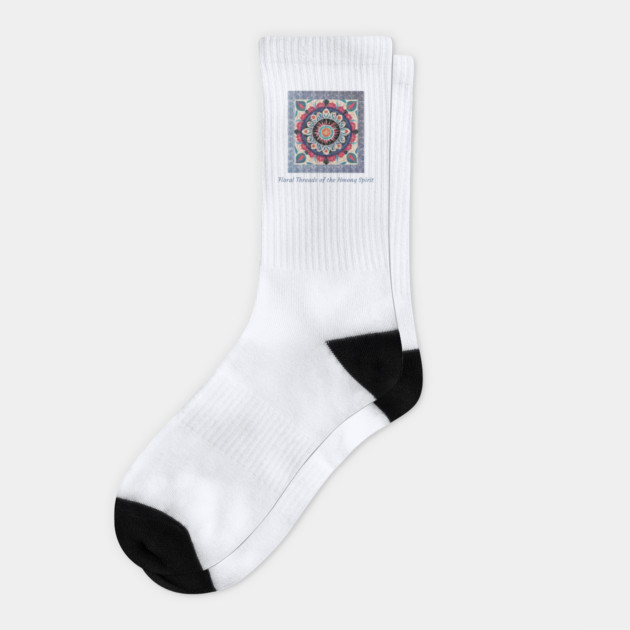 Floral Threads of the Hmong Spirit – Mandala-Inspired Cultural Harmony Socks by Pimcolle